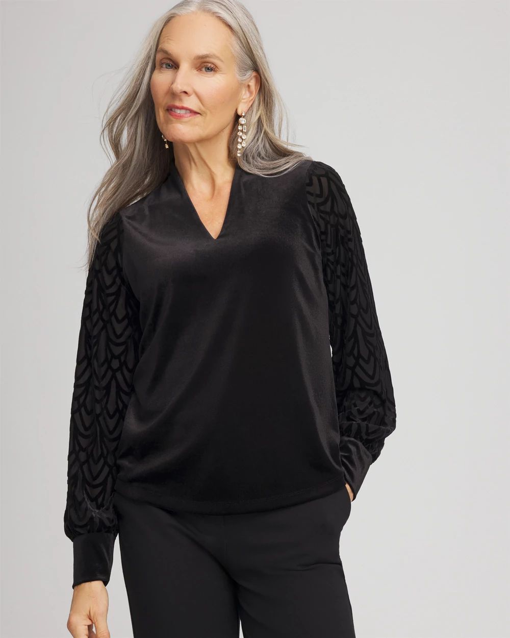 Art Deco Velvet Burnout Top | Chico's